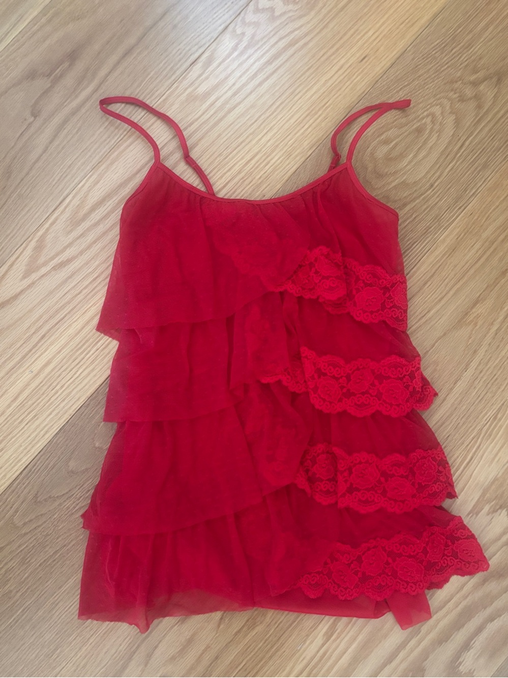 Red Lace Y2K Cami